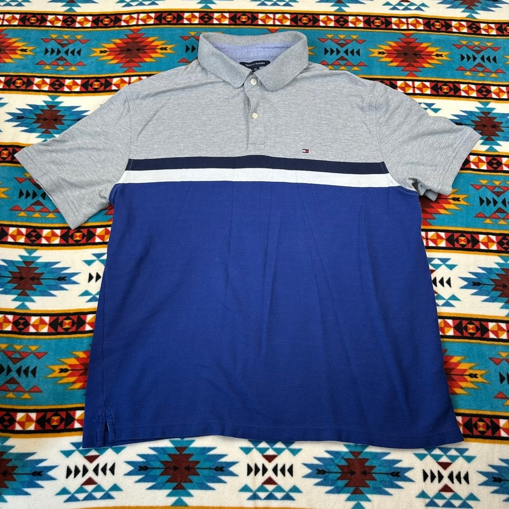 Tommy Hilfiger Performance Pique Polo Shirt Striped‎ XXL